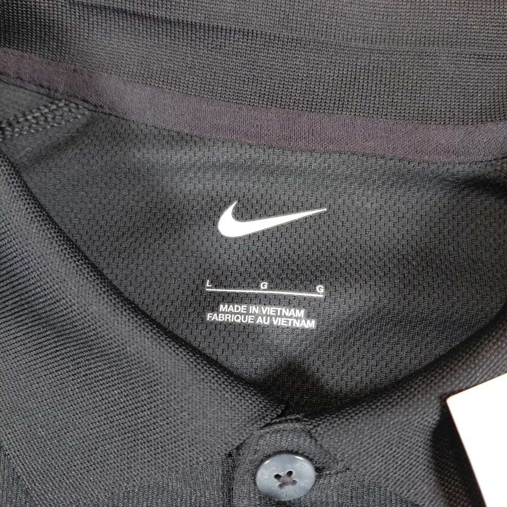 Nike Golf Mens‎ Large Black Callaway Cellars Embroidered Performance Polo Shirt